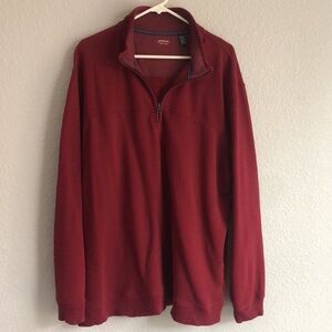Men’s ARROW XXL HALF ZIP BURGUNDY RED SWEATER PULLOVER LONG SLEEVE